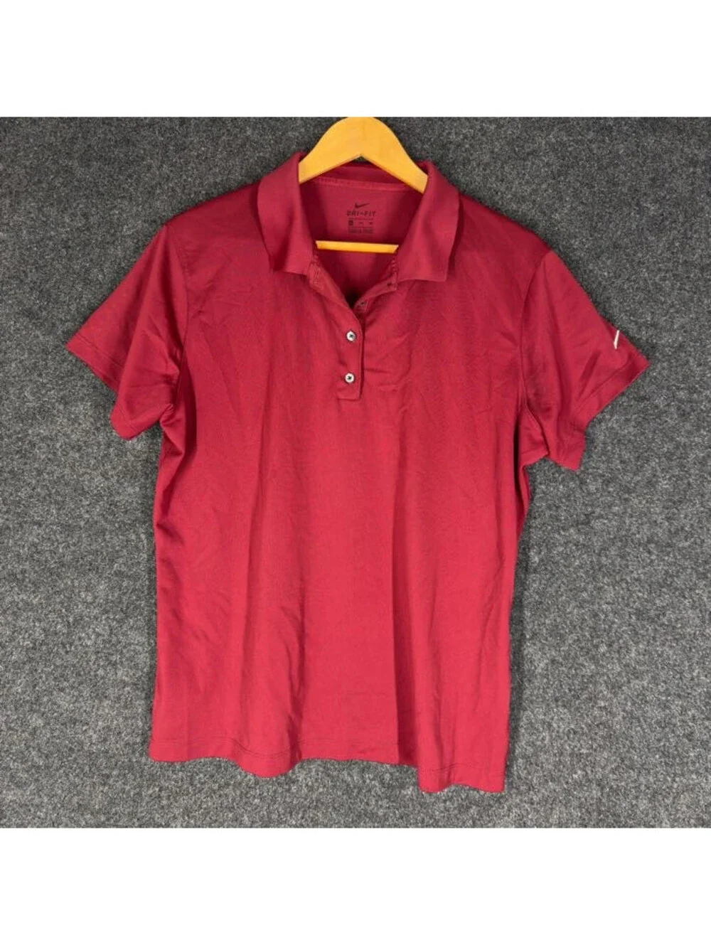 Nike Activewear Polo Shirt Women 2XL Red Button Collared Short Sleeve Dri Fit